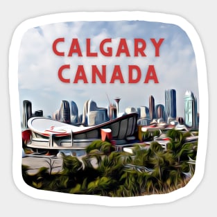 Calgary Canada Skyline Painting Sticker